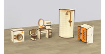 Кукольная мебель деревянная "Ванная", 5 предметов