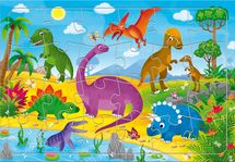 Пазл на подложке "Динозавры" 24 детали