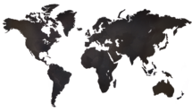 Карта мира из дерева (Black), 60х105 см