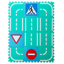 Набор мягких модульных плиток "Автодорога с дорожными знаками", 1,08 м2
