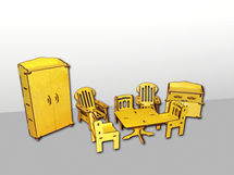 Набор мебели для кукольного домика "Зал", 8 предметов