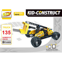 3D-Конструктор KID-CONSTRUCT "Погрузчик", 135 деталей