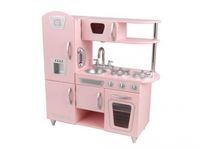 Детская кухня из дерева «Винтаж» розовая